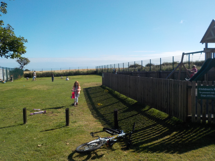 The ball games area at Dunstan Hill campsite