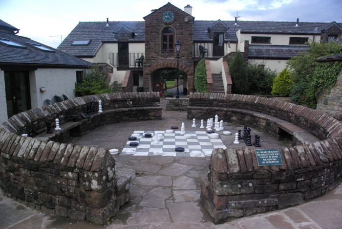 Giant chess board at Whitbarrow Village