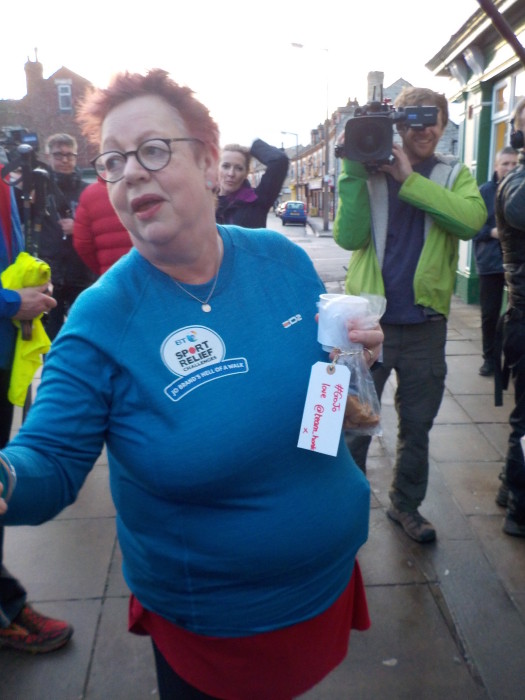 Jo Brand with her Team Honk fudge