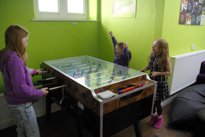 The games room at YHA Grinton Lodge