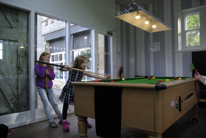 The games room at YHA Grinton Lodge