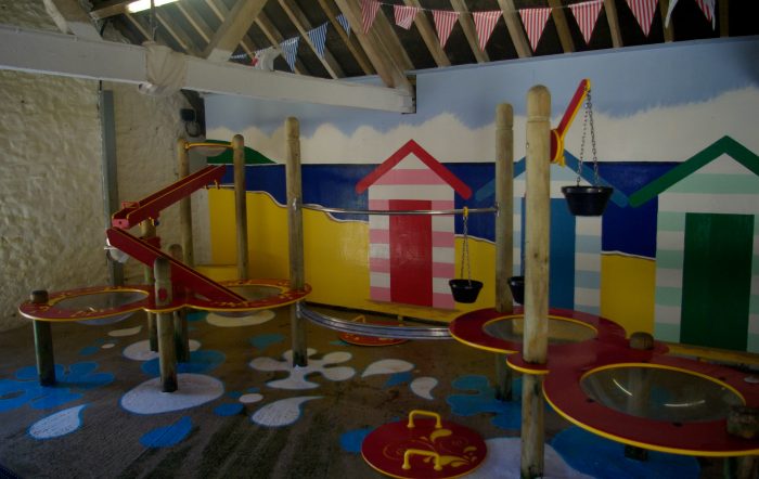 Indoor water play area at Abbotsbury Childrens Farm