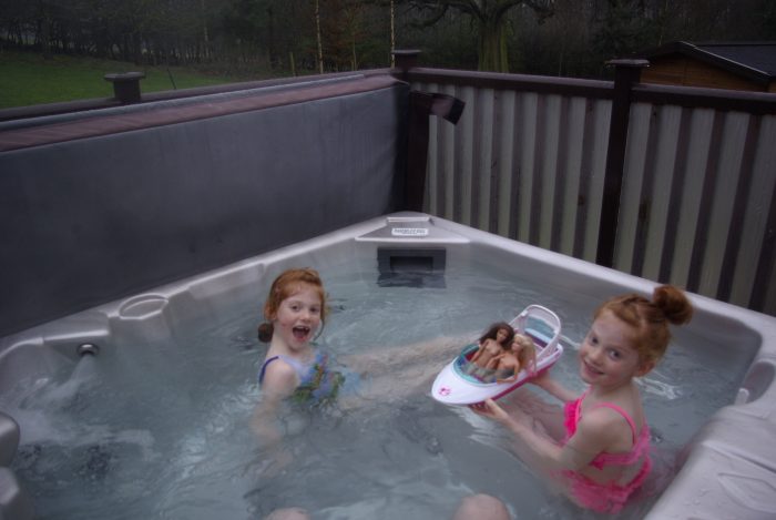 In the hot tub at Sandybrook Country Park