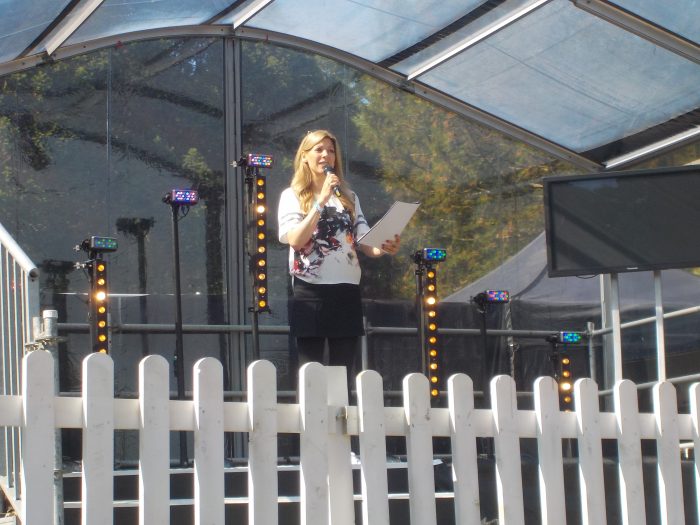 Naomi on the Summer Social stage at the CBBC Summer Social 2018