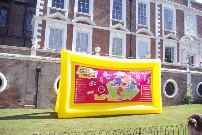 The inflatable maps at CBBC Summer Social 2018