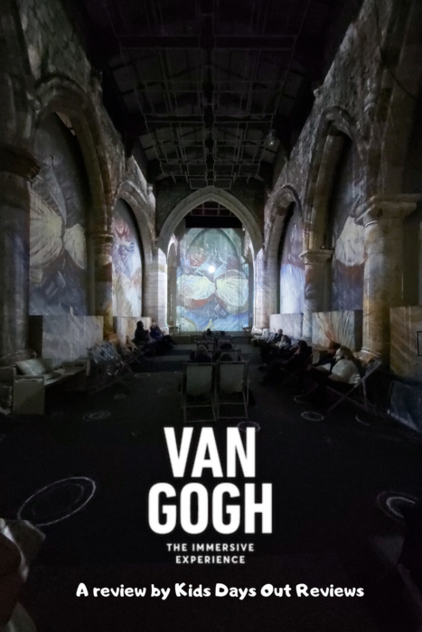 Van Gogh The Immersive Experience in York - a review by Kids Days Out Reviews - the pic shows the interior of St Mary's Church with the walls projected with Van Gogh's artwork